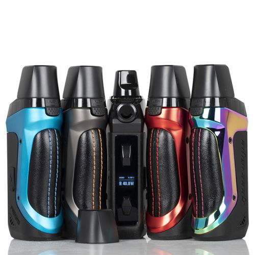 GeekVape Aegis Boost 40W Pod Kit durable waterproof vape device in multiple colors with adjustable wattage and refillable pods.