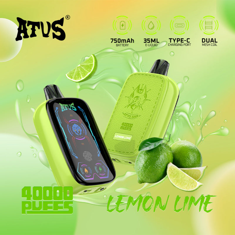 Atvs with lemon lime flavor on a green background