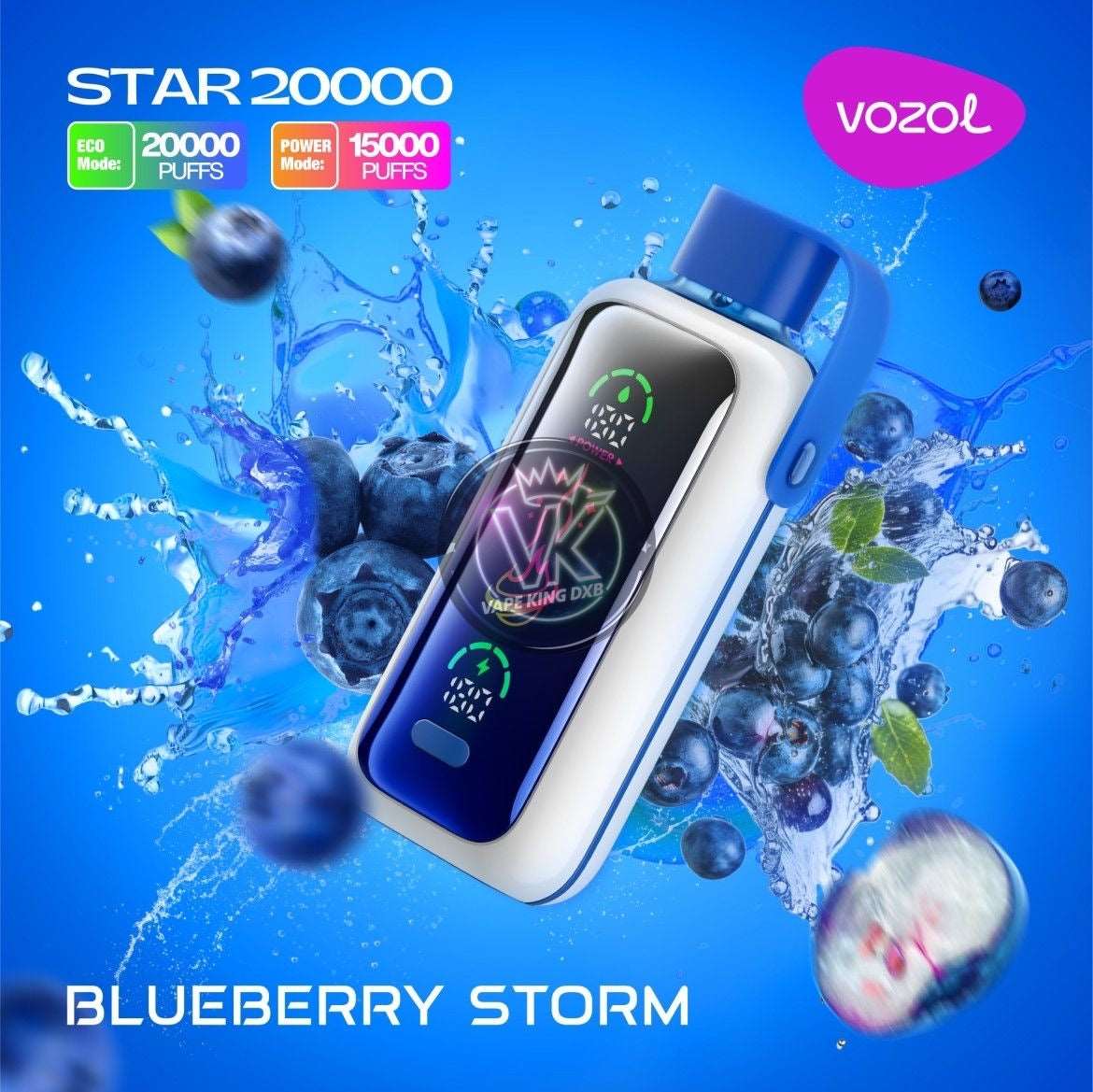 blueberry storm of Vozol Star 20000 puffs dual power