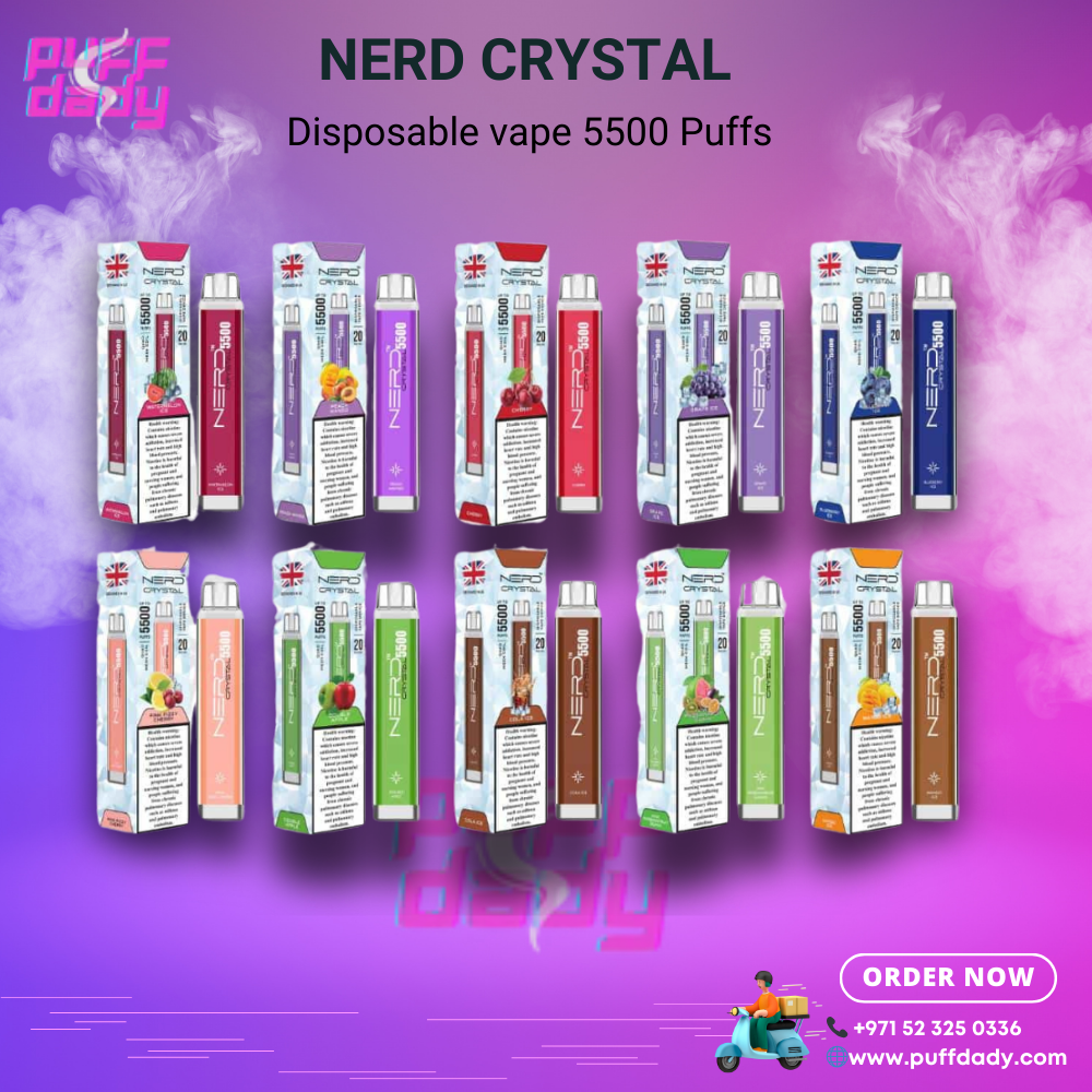 Nerd Crystal 5500 Puffs Disposable Vape - Long-Lasting & Smooth Puff Dady VAPE SHOP Nerd Crystal 5500 Puffs Disposable Vape - Long-Lasting & Smooth Puff Dady VAPE SHOP