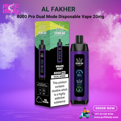 AL FAKHER 8000 DUAL PRO Disposable Vape In Dubai - Puff Dady VAPE SHOP