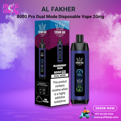 AL FAKHER 8000 DUAL PRO Disposable Vape In Dubai - Puff Dady VAPE SHOP