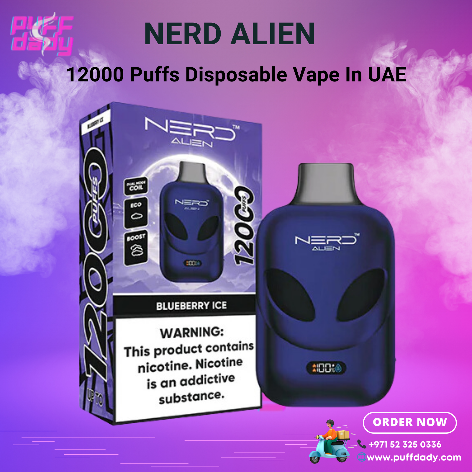 NERD ALIEN 12000 Puffs Disposable Vapes in Dubai