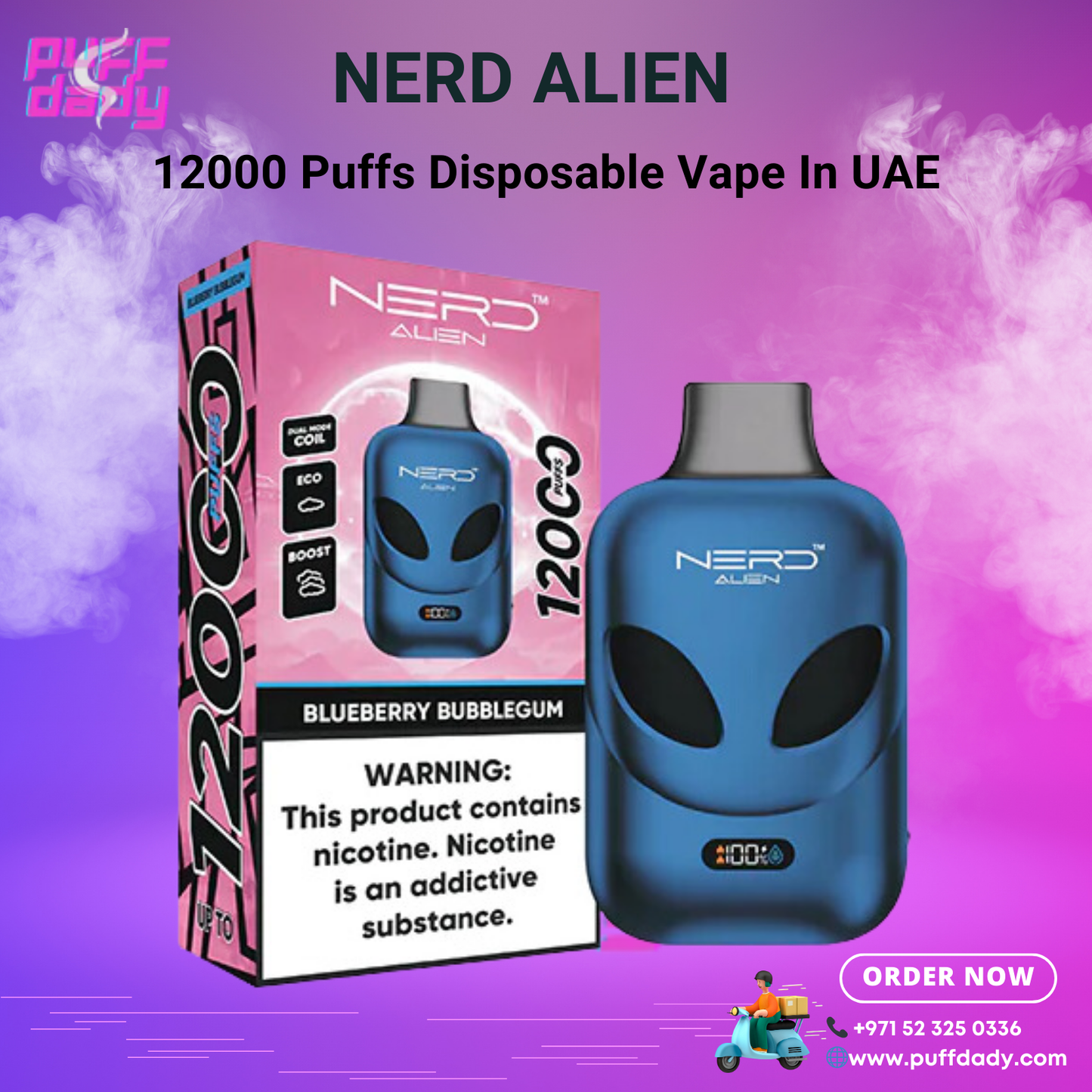 NERD ALIEN 12000 Puffs Disposable Vapes in Dubai