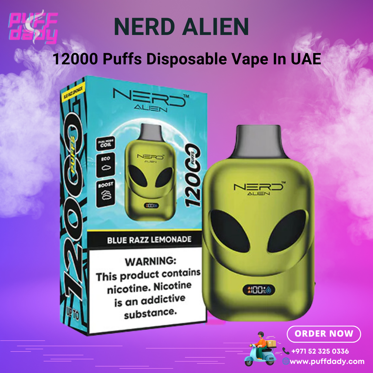 NERD ALIEN 12000 Puffs Disposable Vapes in Dubai