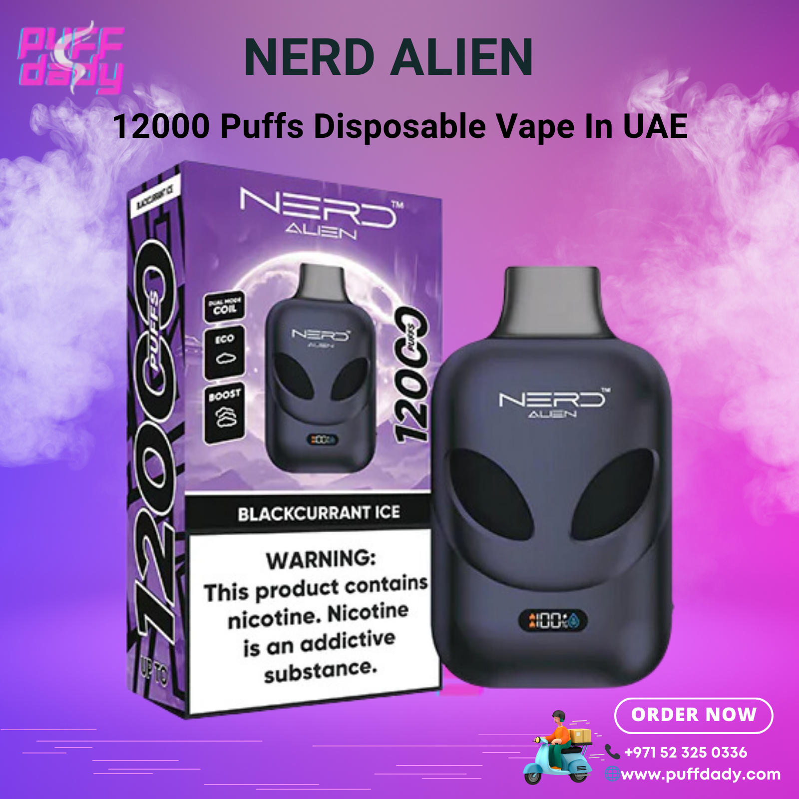 NERD ALIEN 12000 Puffs Disposable Vapes in Dubai