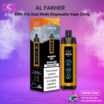 AL FAKHER 8000 DUAL PRO Disposable Vape In Dubai - Puff Dady VAPE SHOP