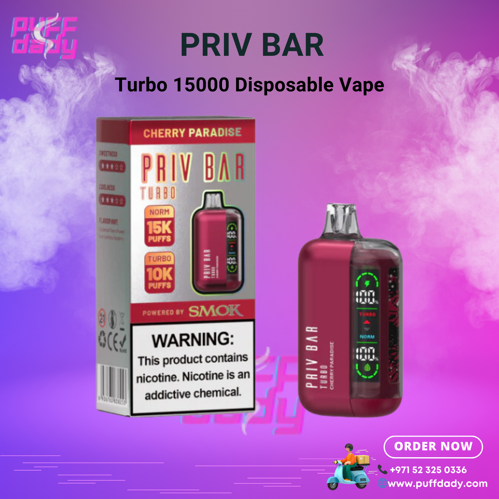 Priv Bar Turbo 15000 Puffs Disposable Vape in UAE