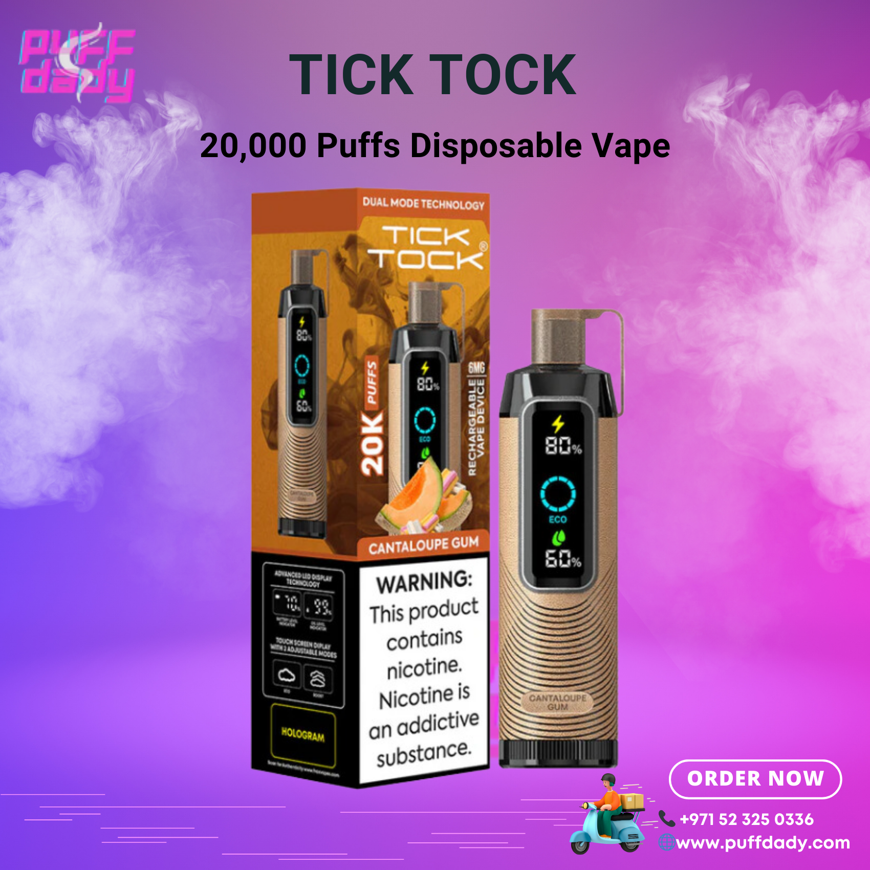 TICK TOCK 20000 PUFFS Disposable Vape in Dubai