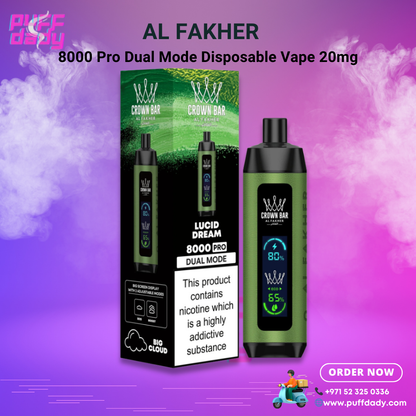 AL FAKHER 8000 DUAL PRO Disposable Vape In Dubai - Puff Dady VAPE SHOP