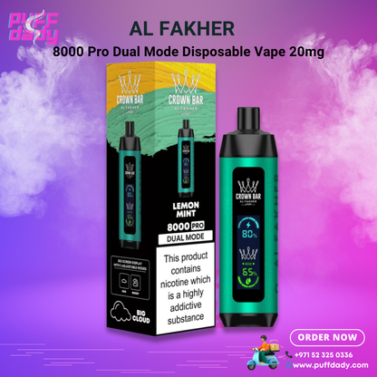 AL FAKHER 8000 DUAL PRO Disposable Vape In Dubai - Puff Dady VAPE SHOP