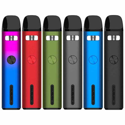 Caliburn G2 pod kit in various colors with airflow control and 800mAh battery for MTL and DL vaping