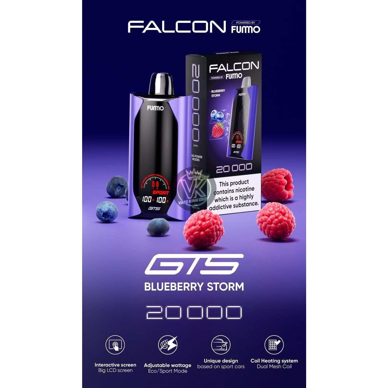 Fummo Falcon 20000 puffs 20mg Disposable vape in dubai- Puff Dady Vape shop