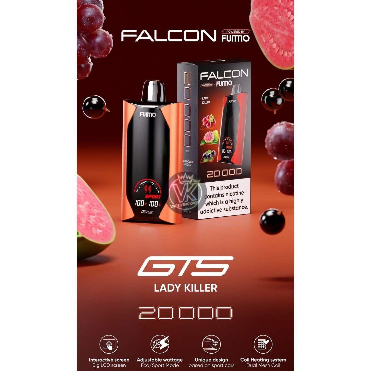 Fummo Falcon 20000 Puffs Disposable Vape with Digital Display - Long-Lasting Experience Puff Dady VAPE SHOP Fummo Falcon 20000 Puffs Disposable Vape with Digital Display - Long-Lasting Experience Puff Dady VAPE SHOP