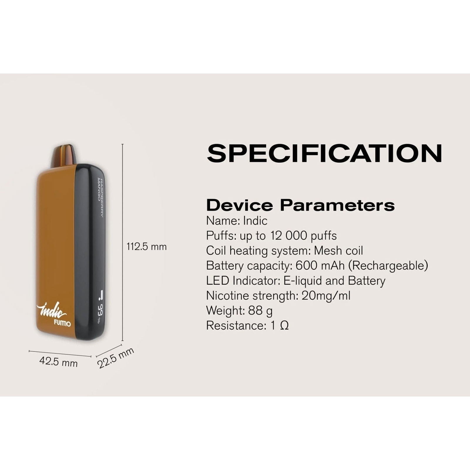Fummo Indic 12000 puffs Rechargeable with display indicator - Puff Dady VAPE SHOP -  - Fummo Indic 12000 puffs Rechargeable with display indicator - Puff Dady VAPE SHOP -  - Fummo Indic 12000 puffs Rechargeable with display indicator - - #tag1# - #tag2# 