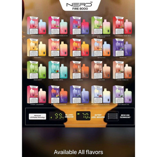 Nerd Fire 8000 puff Rechargeable - Disposable - Puff Dady VAPE SHOP - DISPOSABLE VAPES - Nerd Fire 8000 puff Rechargeable - Disposable - Puff Dady VAPE SHOP -  - Nerd Fire 8000 puff Rechargeable - Disposable - - #tag1# - #tag2# 