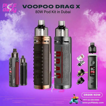 Voopoo Drag X 80W Pod Kit in Dubai - Puff Dady VAPE SHOP