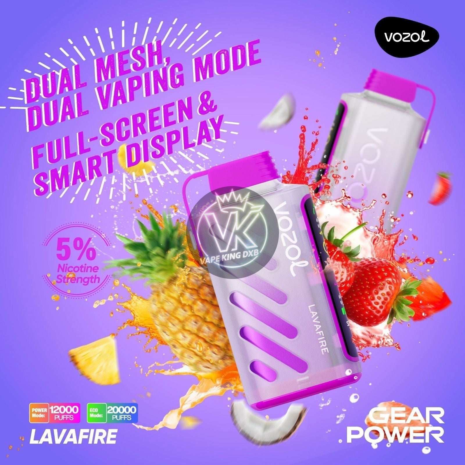 Vozol Gear Power 20000 Puffs - Long-Lasting Disposable Vape with 5% Nicotine Puff Dady VAPE SHOP Vozol Gear Power 20000 Puffs - Long-Lasting Disposable Vape with 5% Nicotine Puff Dady VAPE SHOP