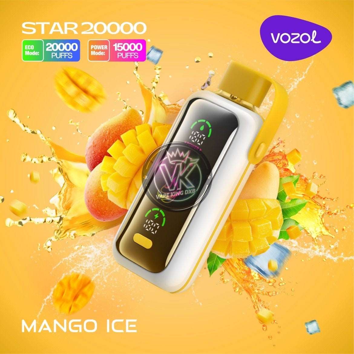 mango ice flavor of Vozol Star 20000 puffs dual power