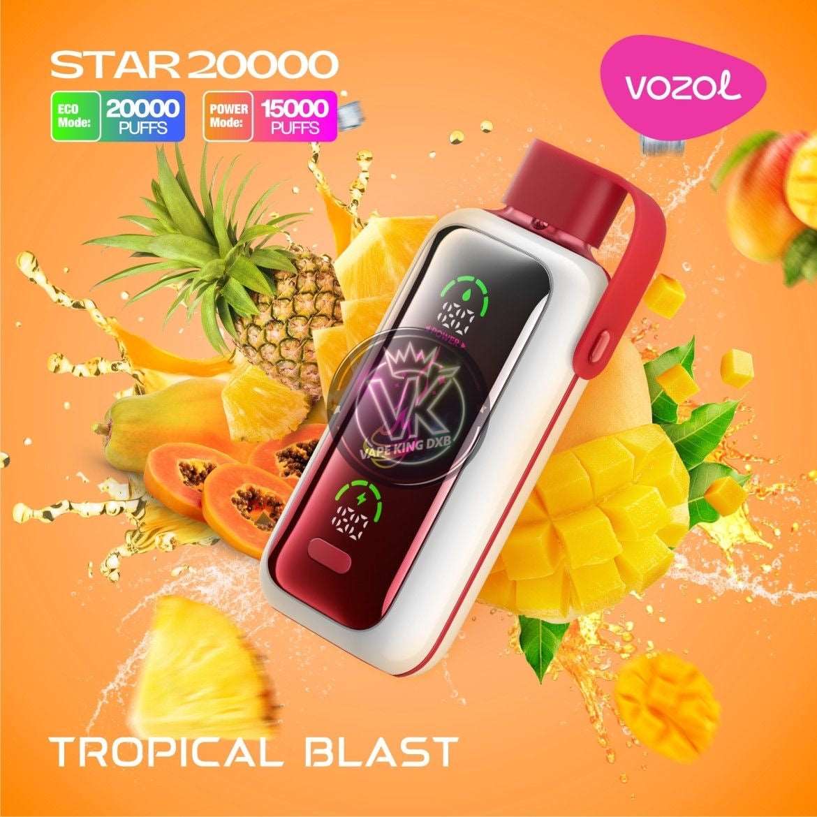 a tropical blast of pineapple mango, papaya and more Vozol Star 20000 puffs dual power